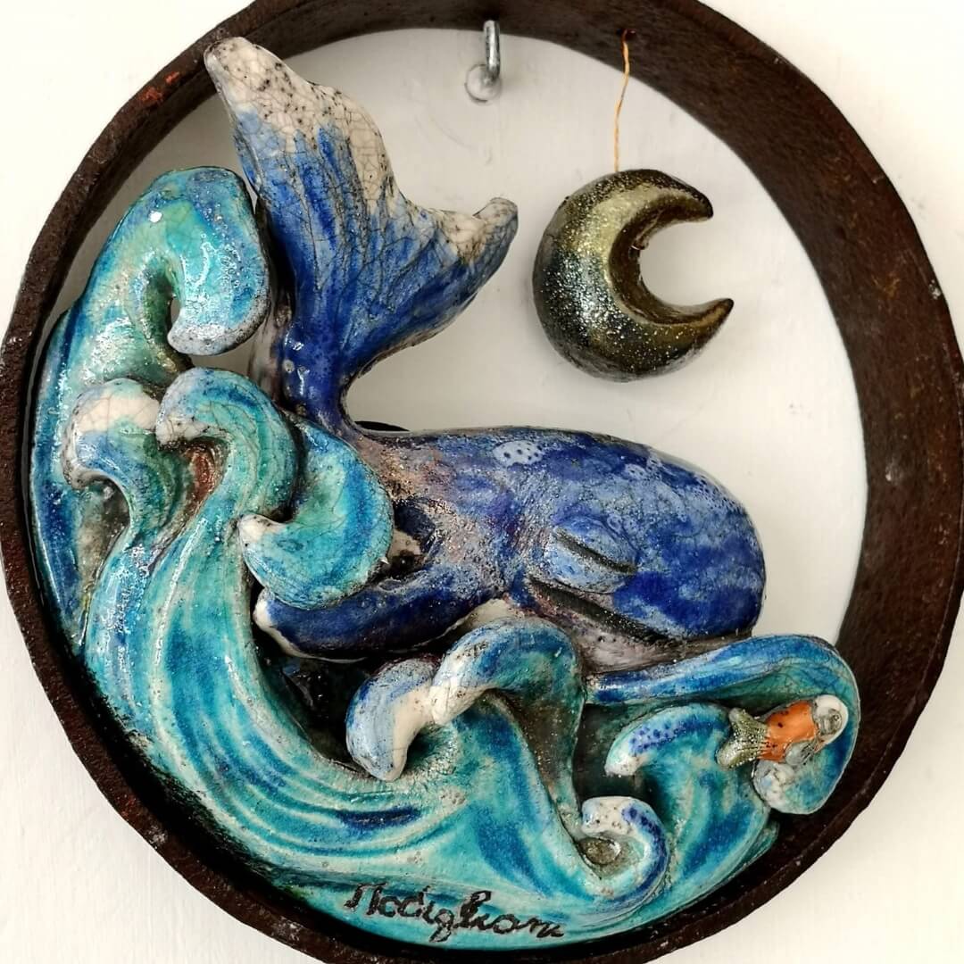 Rotondità opera d'arte ceramica raku
